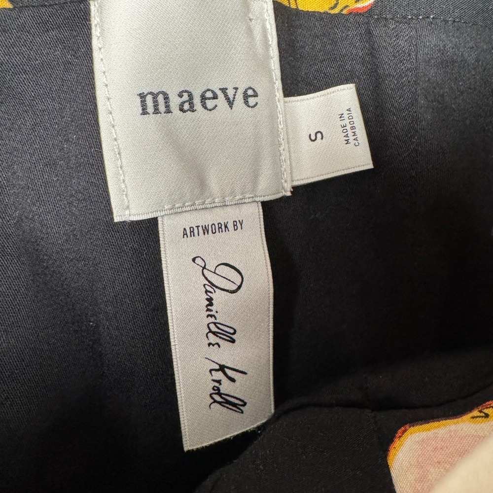 Maeve Anthropologie Danielle Kroll Makeup Compact Print Sheath Dress Black S - Picture 6 of 9